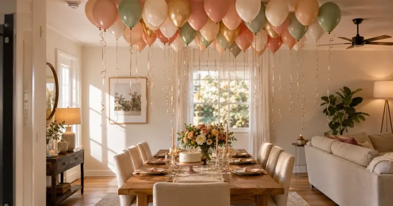 Ceiling Balloon Decoration Ideas for a Birthday Party at Home