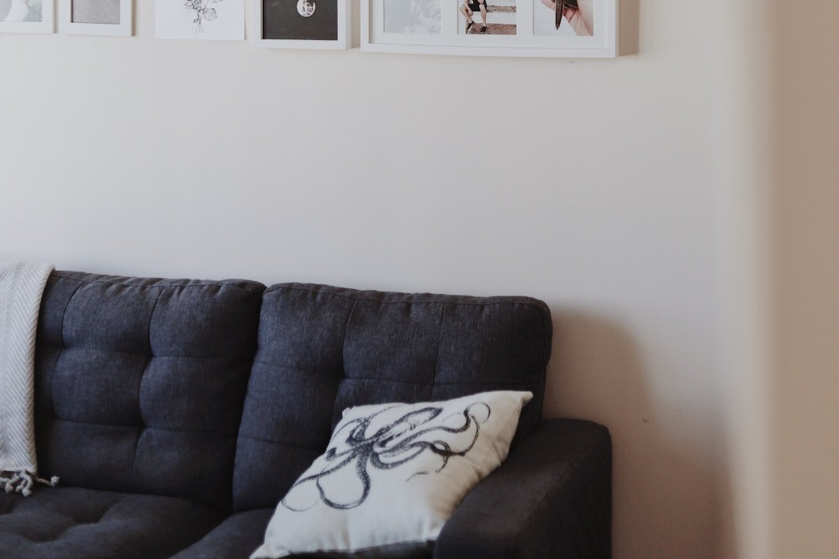 Simple framed wall art on a white wall for a renter-friendly display
